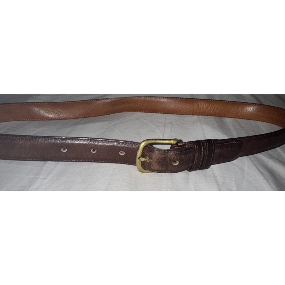 COACH VTG Leather Belt Womens 34 MAHOGANY Made in USA 6600 Brass Buckle 1" W